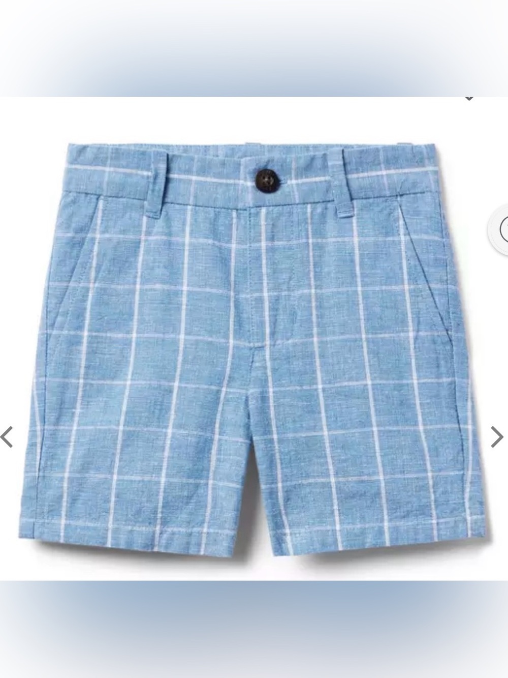 Janie and Jack The Tattersall Linen-Cotton Short in Pebble Beach SZ 6